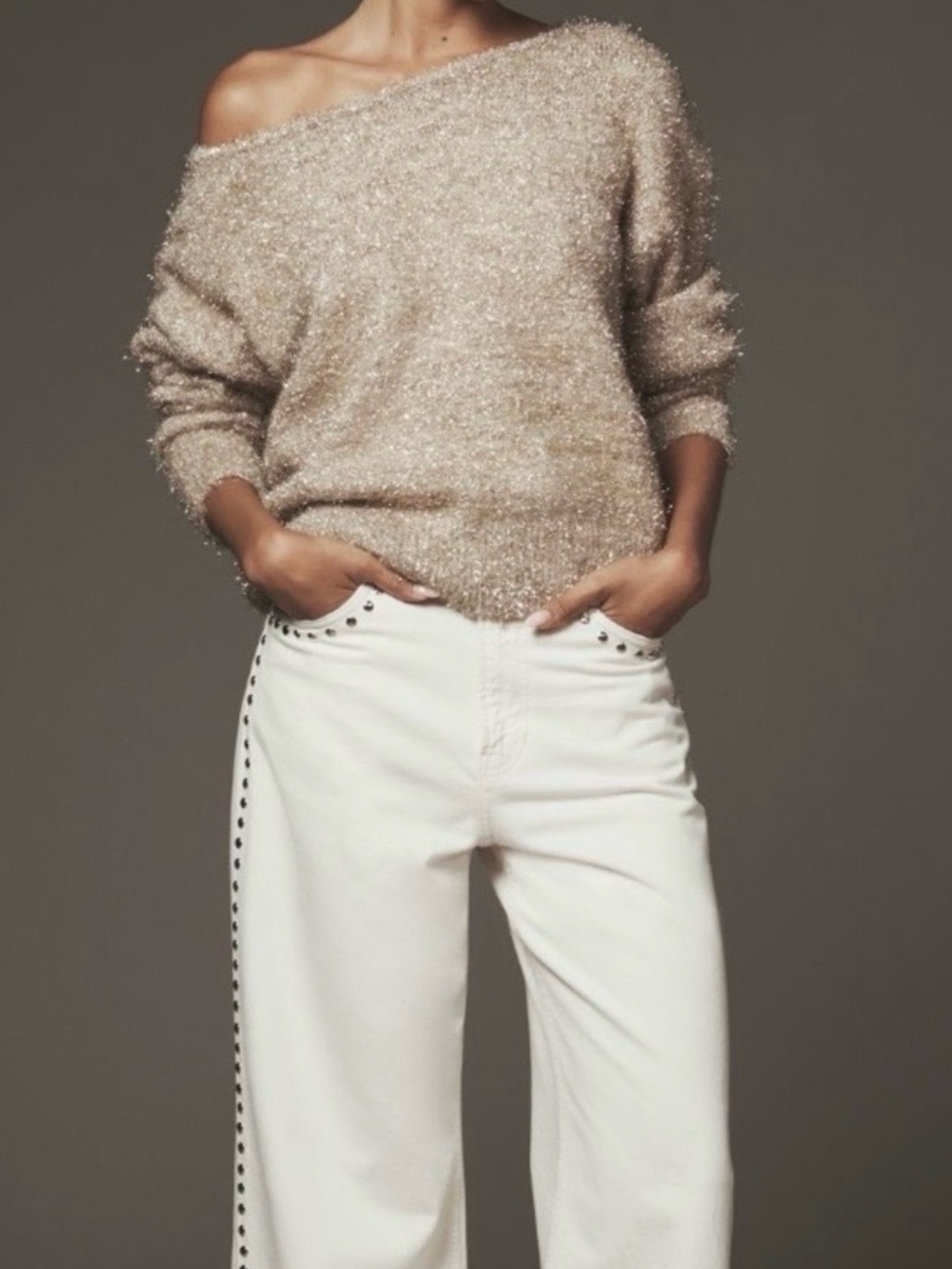 Gold Anthropologie Sweater
